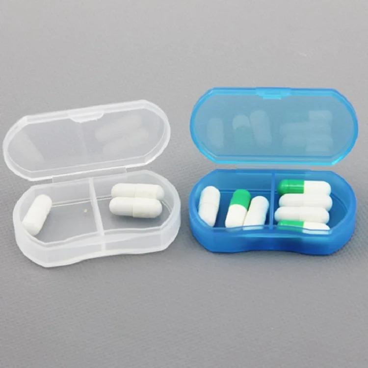 New mini Pill Box Portable 2 grids Outdoor Travel Medicine Pill Organizer daily Plastic Pill Box