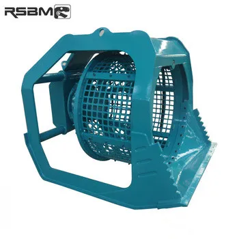 mini excavator screening bucket with rotating sieve