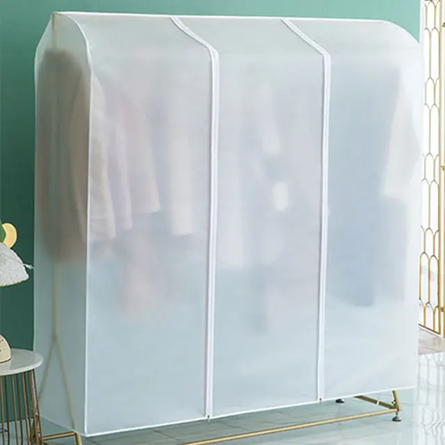 Wholesale Clear Foldable Clothes Cover Coat Suit Hanging Closet Storage Bag For Garment With Zipper