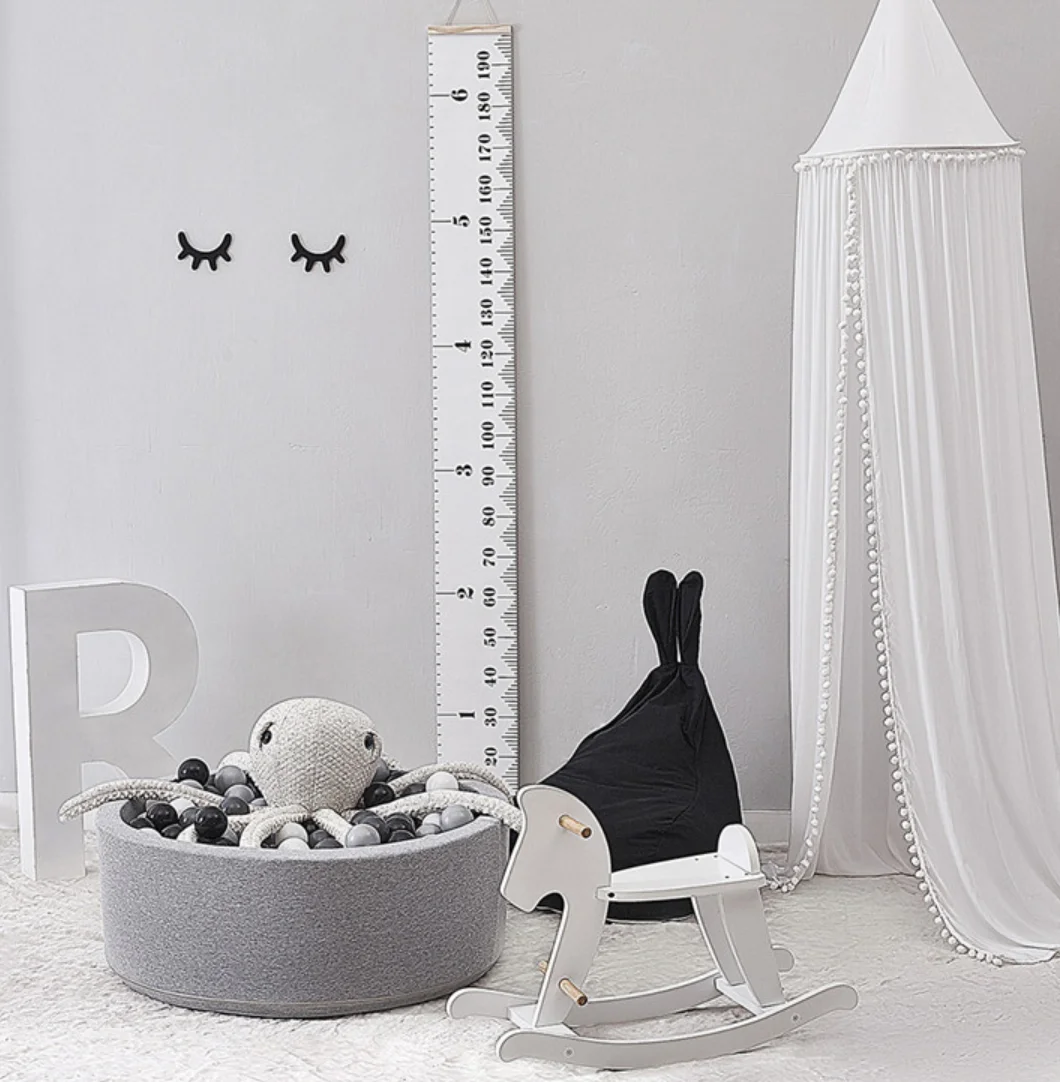 PLHMIA-Baby Bed Canopy Curtain Round Top Dome Hanging Mosquito Net Cover For Bedding Room