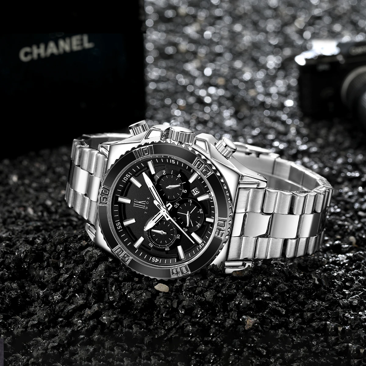IIK TWOK 2007 Bulk Buy 3Atm Waterproof Chrono Dial Date Show Big Wrist Heavy Luxury Sport Watches For Men
