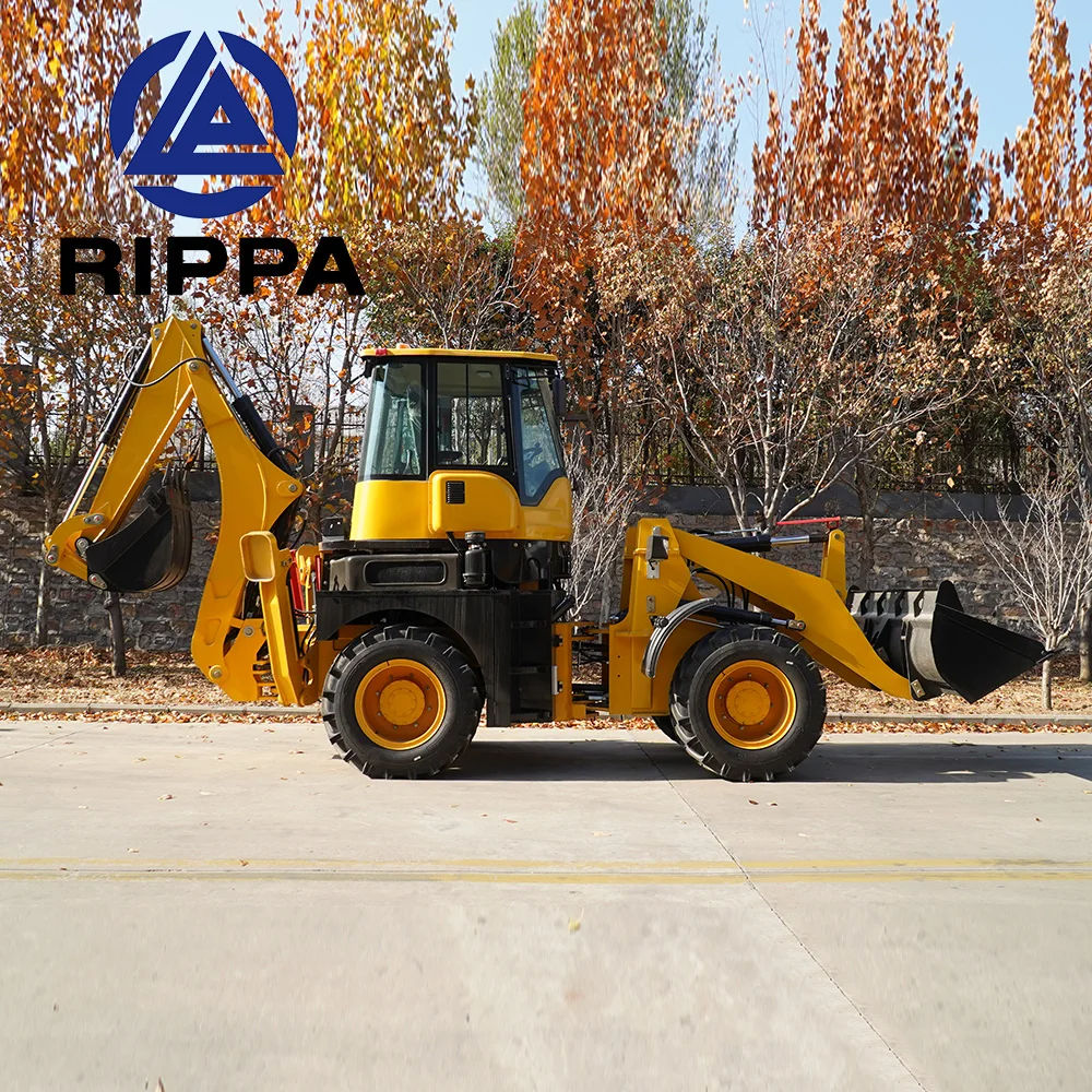 China Factory Diesel Wheel Loaders Front End Loader Excavator Backhoe Loader With Enclosed Cab