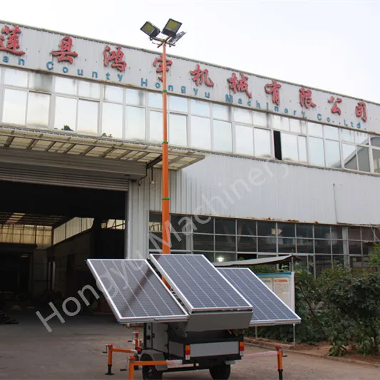 High quality mobile solar surveillance security CCTV camera trailer