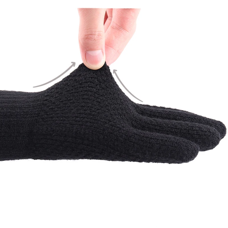 High quality Amazon hot Winter warm Solid Color Non Slip Windproof  Gloves men warm wool mittens
