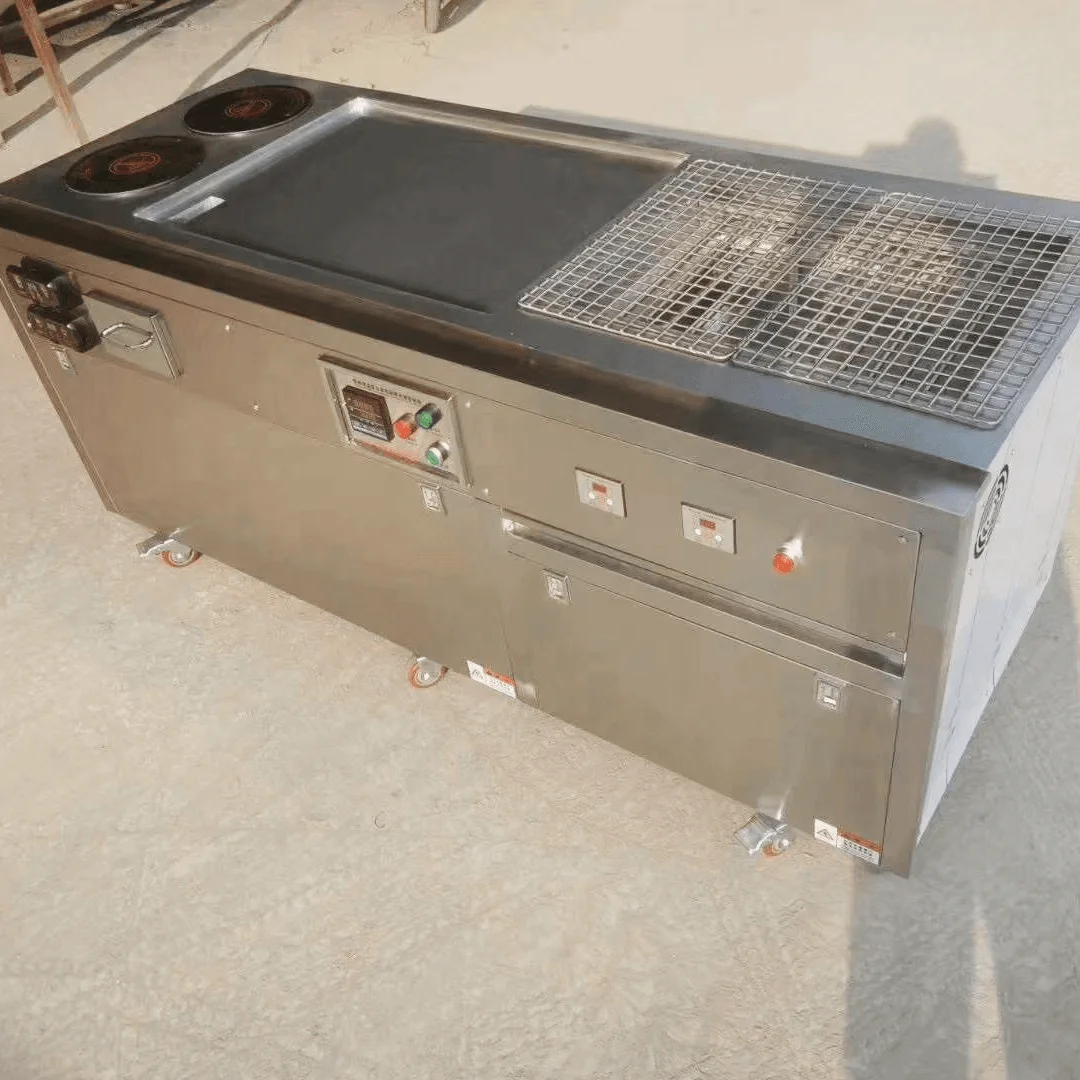 Газовый гриль из нержавеющей стали для ресторанов и отелей настольный плоский кухонная электрическая столешница