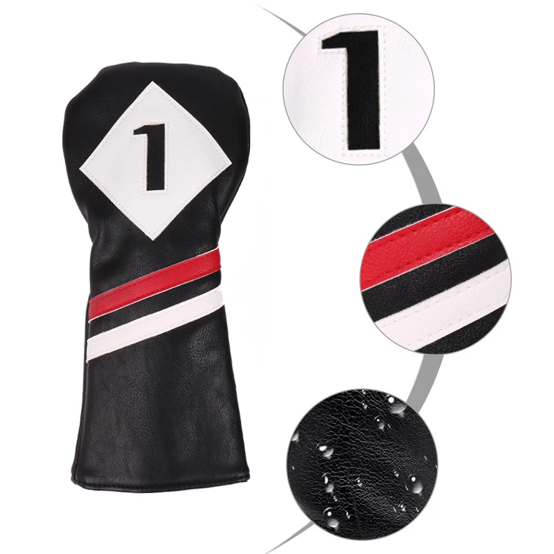 Golf Club Head Covers,Golf Driver Cover Golf Headcovers Leather Golf Wood Covers for 460CC Drivers,Golf Driver Head Covers