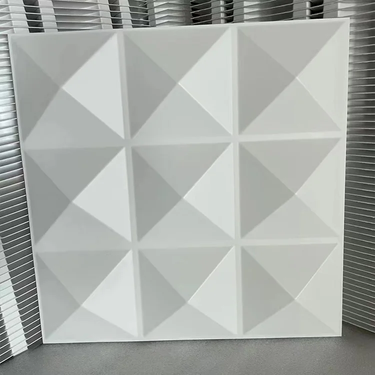 Living Room TV Background  Decorative 3D Wall Panels in 9-Grid Diamond Design 50*50cm