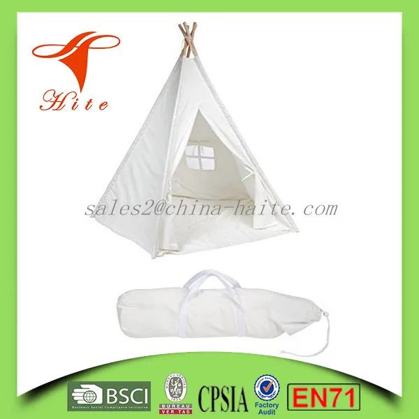 100%cotton Kids Teepee Tent with Padded Mat & Light String& Carry Case- Kids Foldable Play Tent for Indoor Outdoor