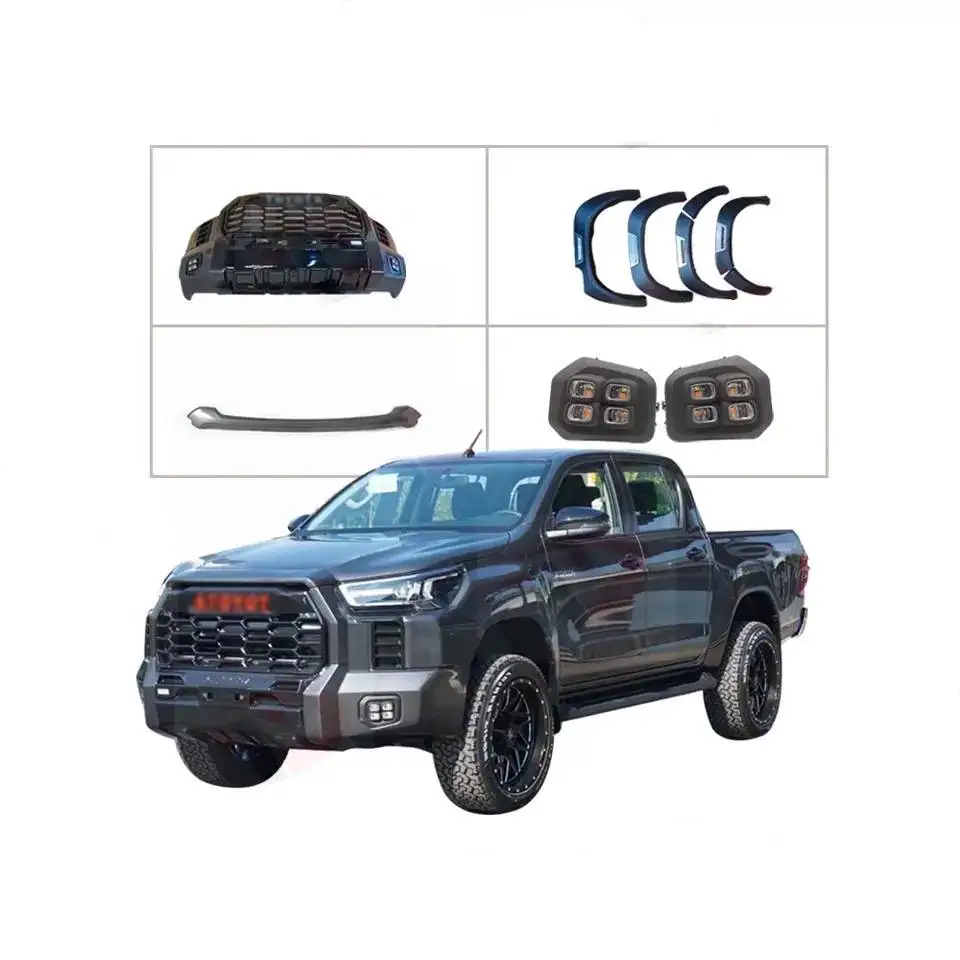 Car Front Bumper Guard for Rocco 2018-2020 Revo 2016 2017 2018 Upgrade Tundra 2021 Front Fcelift Body kits