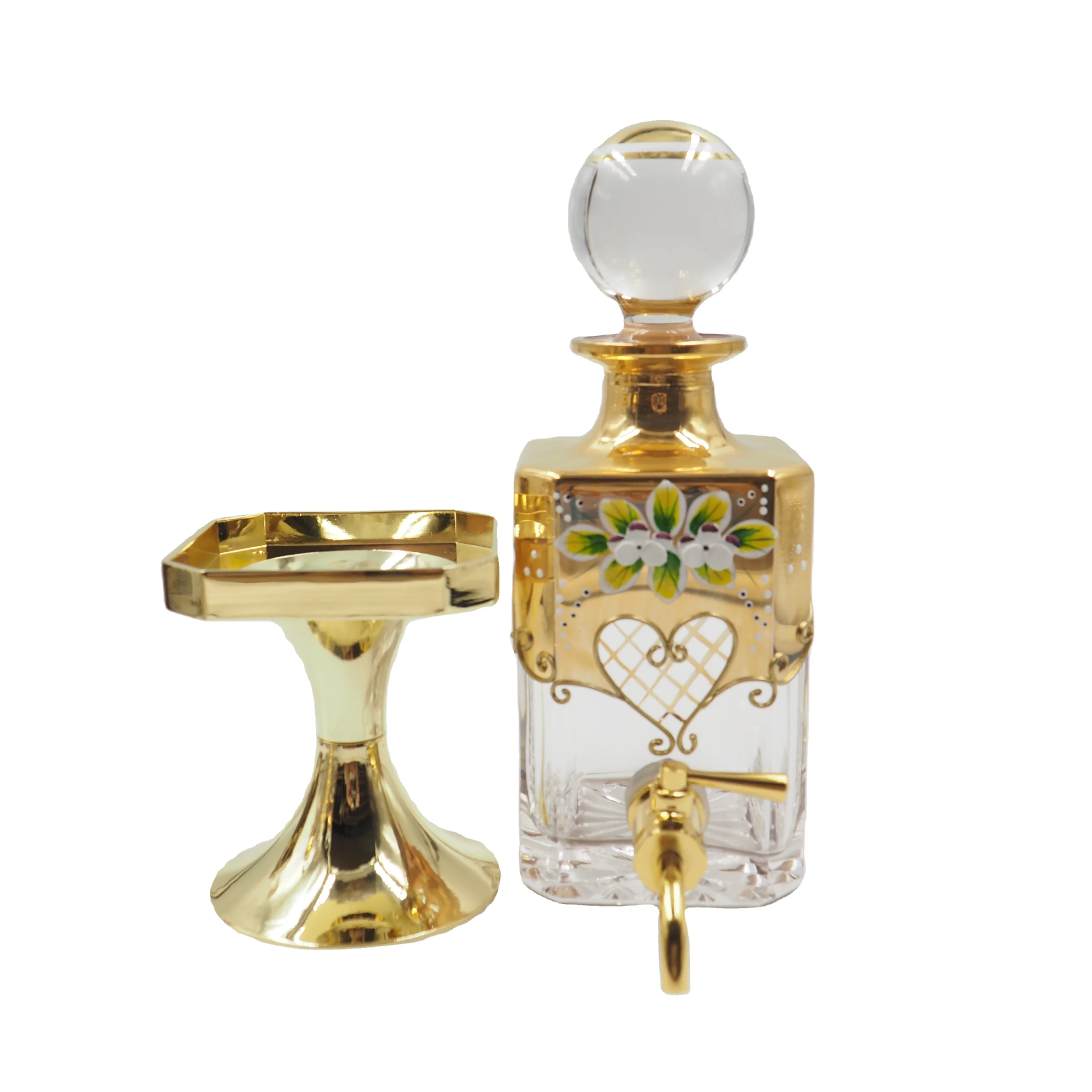 450ml arabic dubai attar oil glass bottle decanter with tap