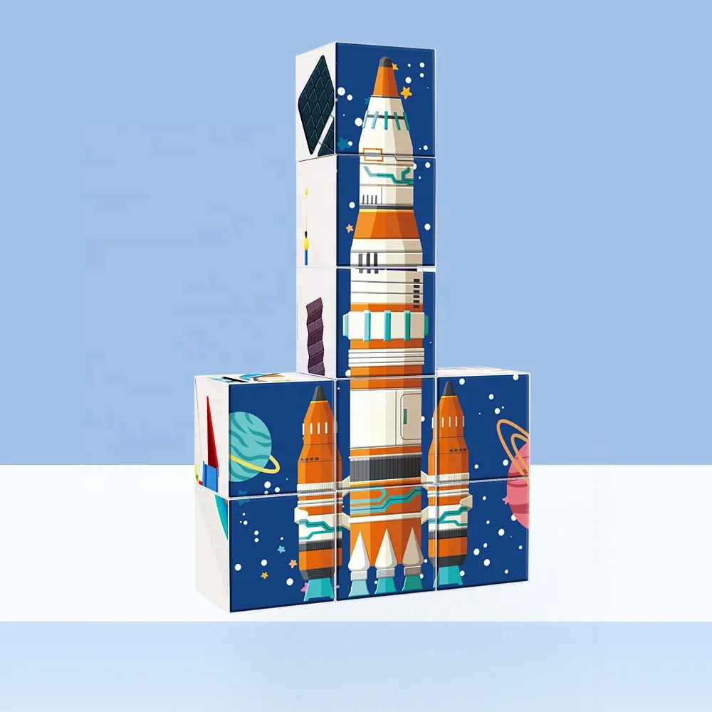 KEBO 69PCS Space Exploration Magnetic Sticker Construction Kit Magic Cubes Toy for Kids
