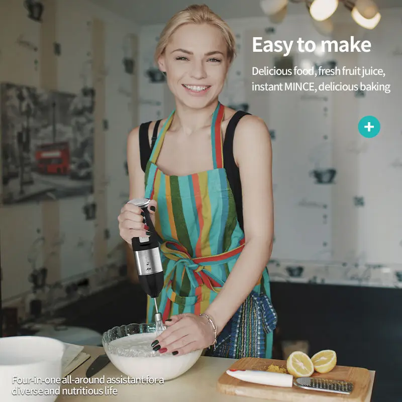 Economical Hand Blender 4 In 1 Set Industrial Mixer Chopper Immersion Stick Blender