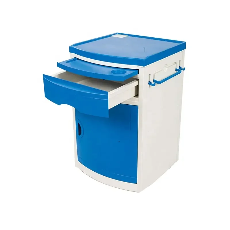 ABS Bedside Cabinet Economic Stainless Steel Movable Hospital Medical Bed Storage