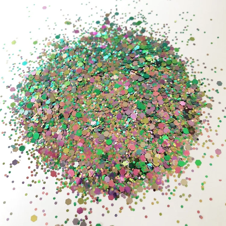 PET Polyester glitter Material and color shifting sequins for tumbler and cup