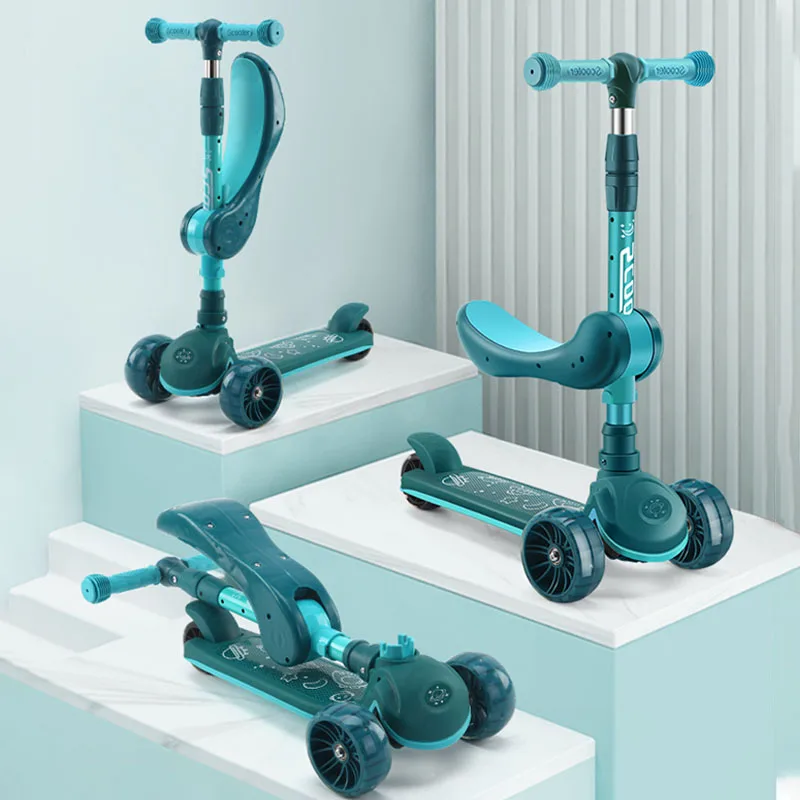 Wholesale High quality of 3 wheel stand up kids scooter Printing straight rod children scooter