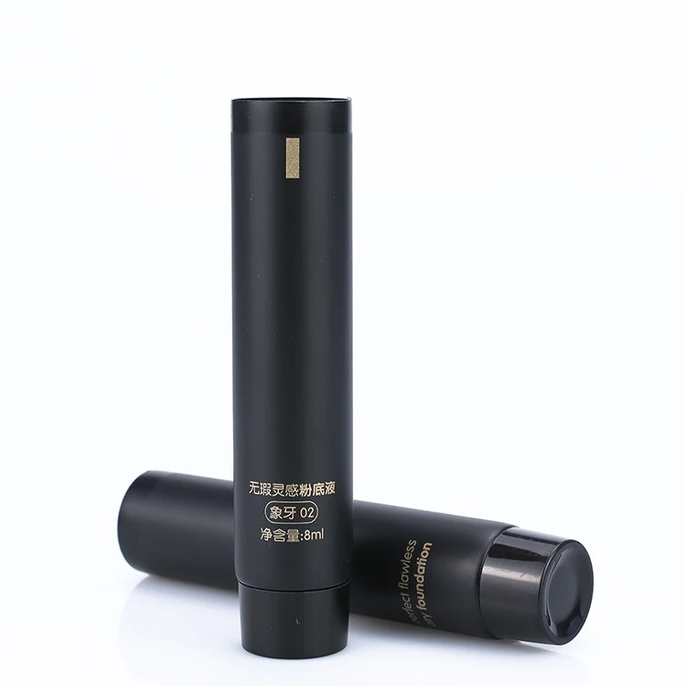 Wholesale Cosmetic Soft Plastic Tube , Free Sample Cosmetic Packing Matt Black Squeeze Tube