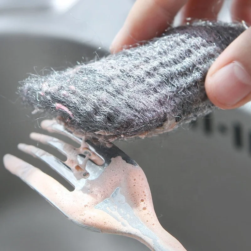 Wholesale china steel wool roll scrubber scourer bulk kitchen cleaning steel wool for dishes washing