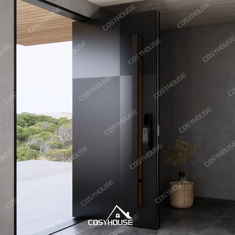 Foshan anti-theft entrance doors residential aluminium doors for home portas para casas alumnio security front entrance doors