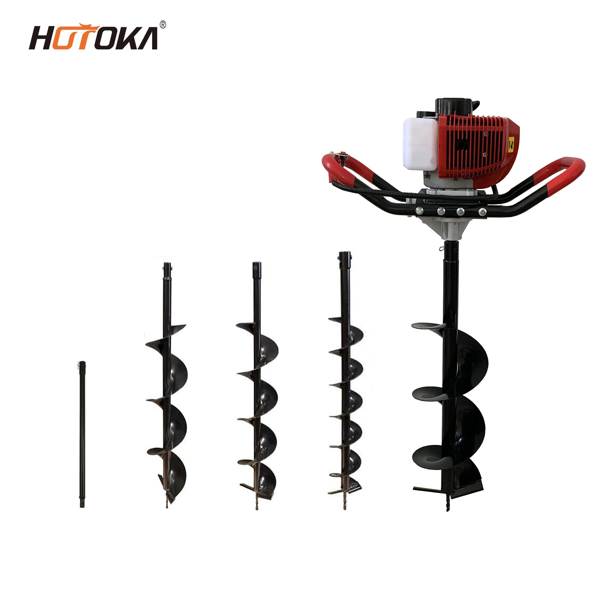 HOTOKA deep hole digger machine 2 stroke 4 stroke 52cc Gasoline Earth Auger Ground Drill Hole Digger Machine