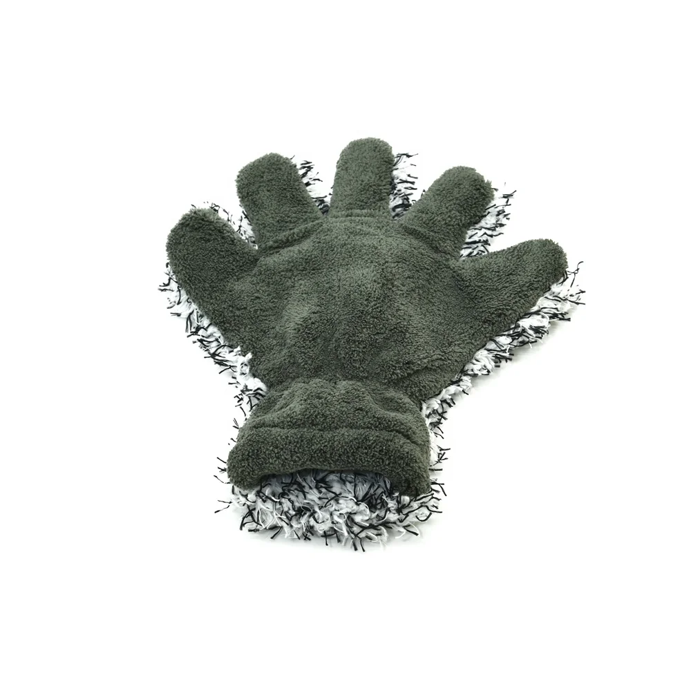 ShineOpen Microfiber Car Wheel Mitt Glove Five Finger Microfiber Fleece Mitt For Car Detailing Washing Cleaning