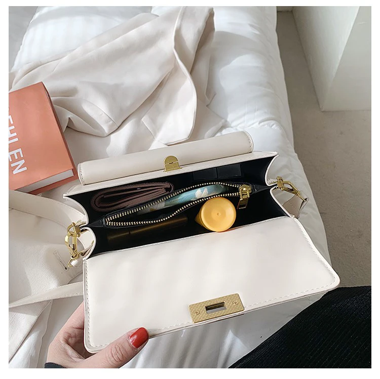 Guangzhou Factory Classic Luxury Underarm Bag Pure Solid Color Handbag PU Leather Shoulder Bag