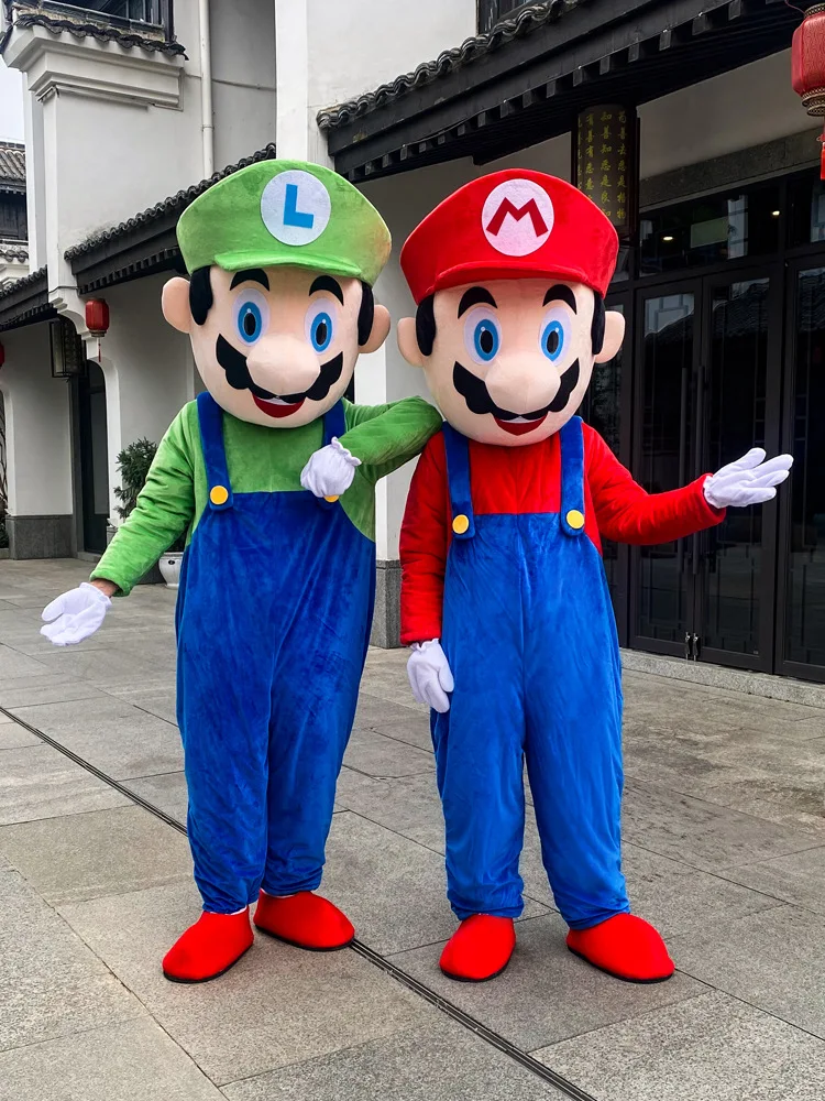 Hot Popular Super Mario Mascot Costume Cartoon Character Mario Luigi Cosplay Costumes For Adults
