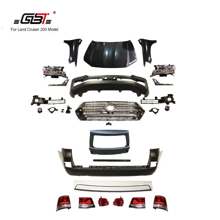 GBT front&rear car bumper grille rear light year for 2008-2015 Upgrade to 2016 For Toyota Land Cruiser 200