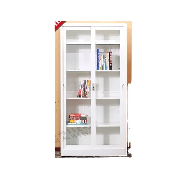 White Glass Door Bookcase/Cheap Ladder Bookcase