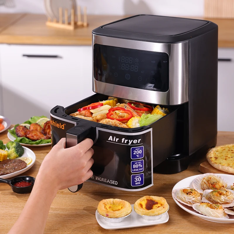 Stainless Steel Smart Air Fryer with Super Long Digital Display Home Use Only Deep Electronic Screen Feature