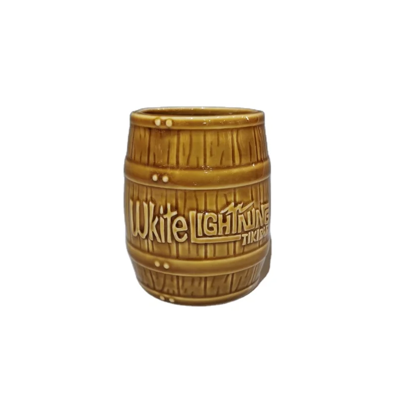 Personalized Coconut  Shaped Ceramic Tiki Mug Cocktail Bar Cup