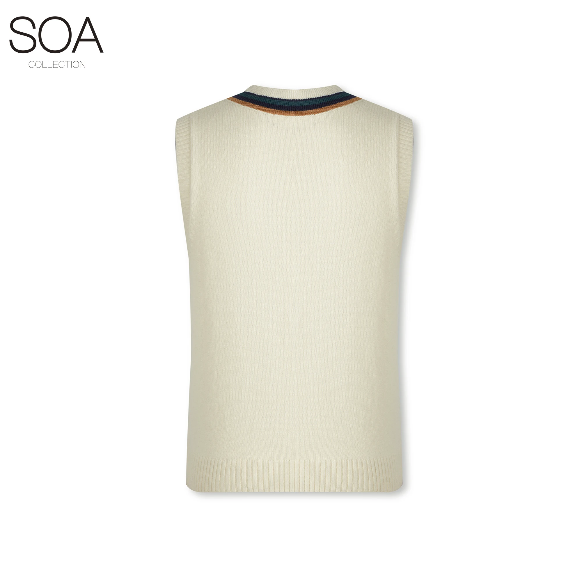 20ALM012 School Sweater Mens Sleeveless Vest V Neck Men Knit Sweater Wool Sweater Knitted Clothes 100% Wool Standard Wool Spring