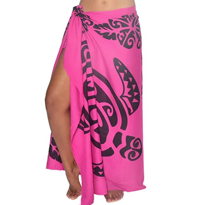 
Custom logo design summer fashion beachwear pareo floral printed hawaiian sarongs beach pareo for women 