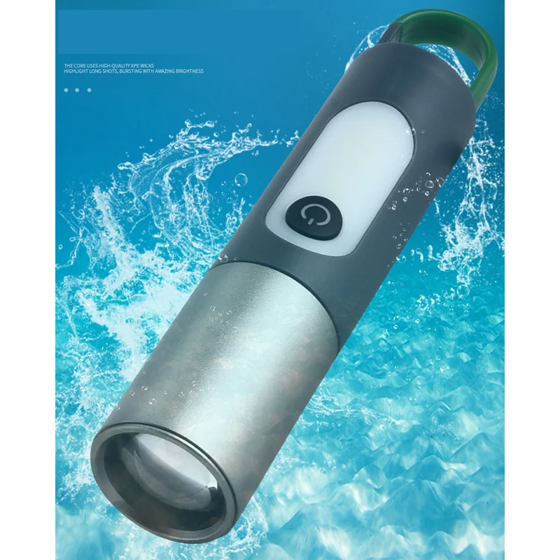 Multi Functional Led Flashlight White Laser Outdoor Camping Lantern Cycling Torch Light Rechargeable LED Flashlight