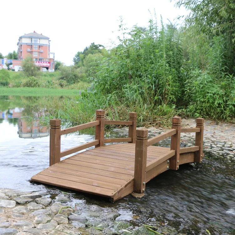Outdoor Rustic Wooden Garden Bridge
