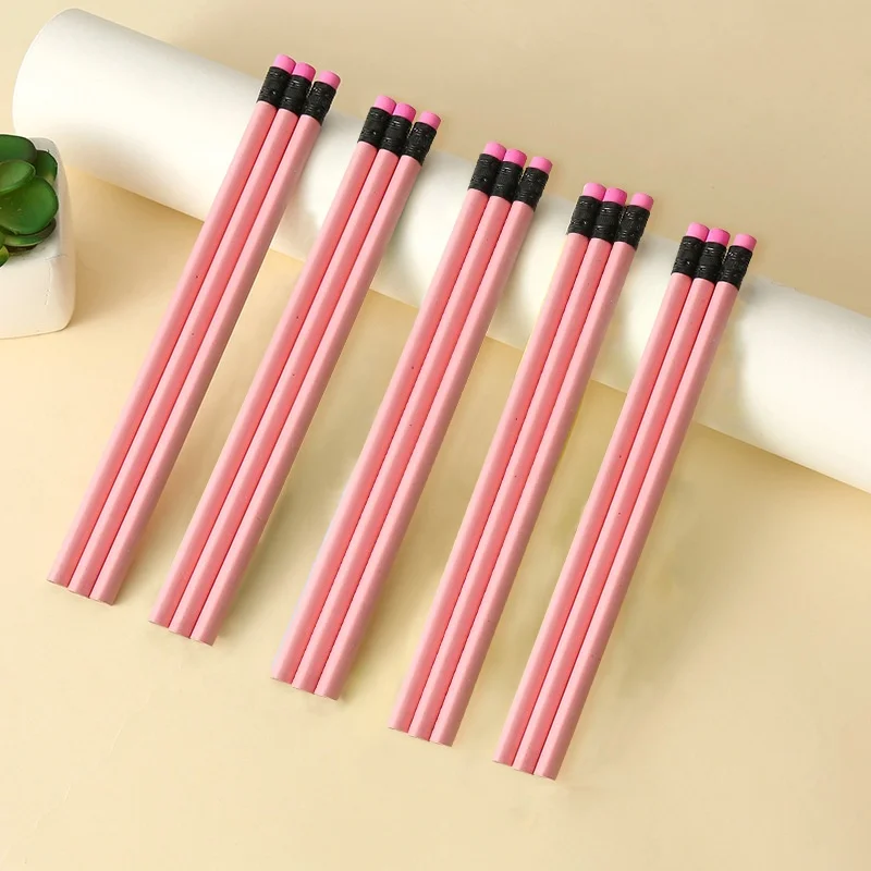 HB Wood Colorful Pencil Unsharpened  Pencils with Erasers for Kids Student Writing Drawing Drafting Sketching School Office Sup