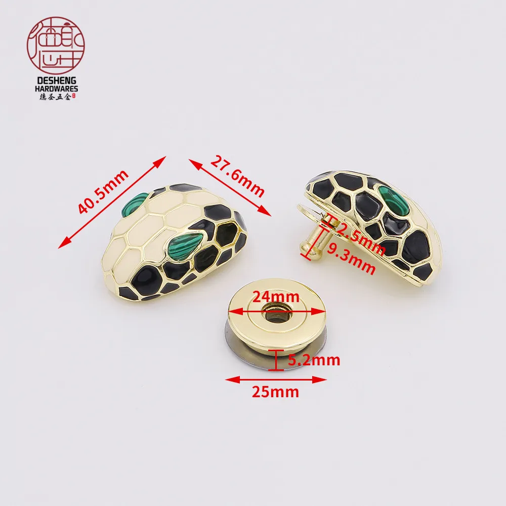 Handbag Accessories Metal Button For Bag Colorful Decoration Snake Shape Lock For Bag