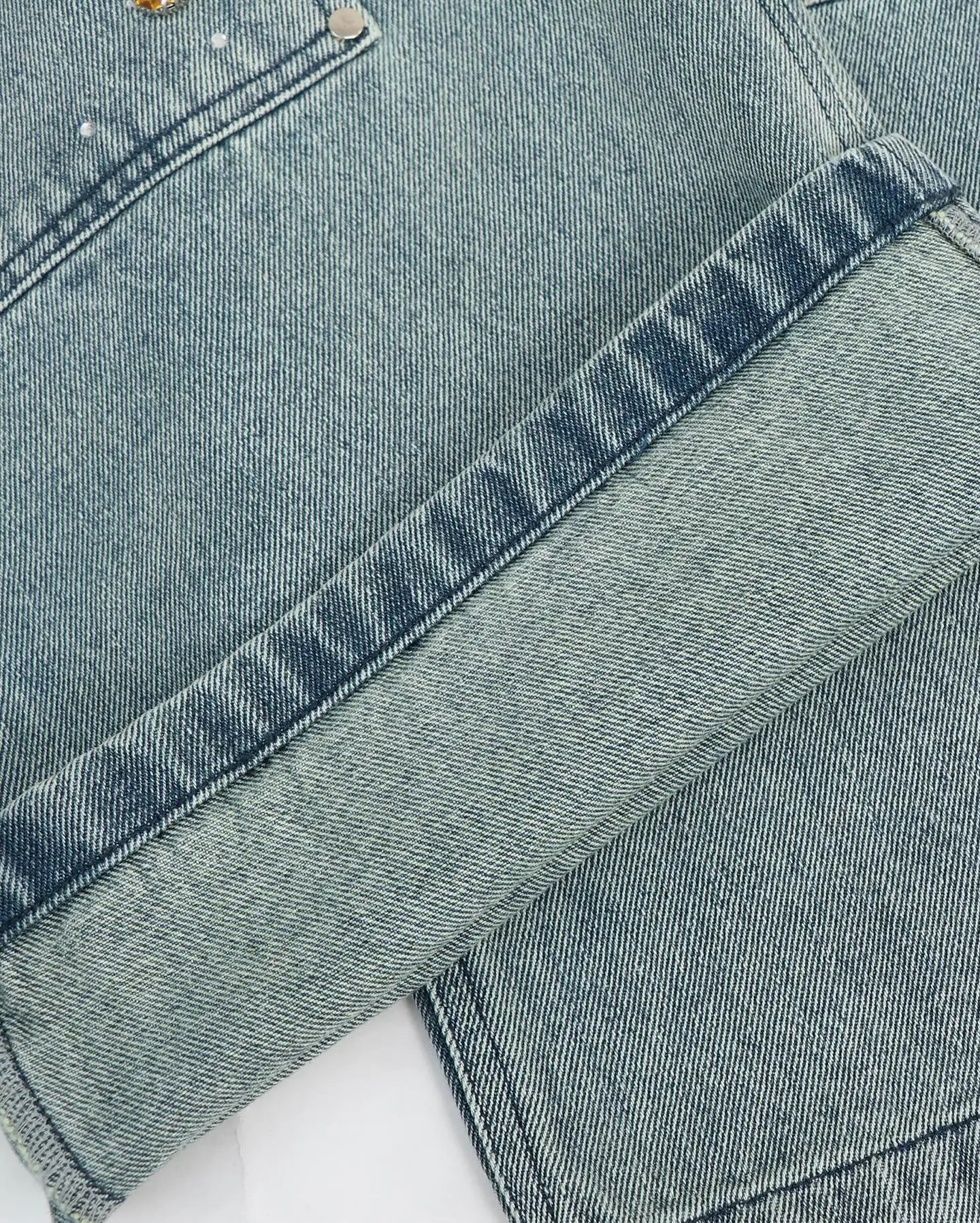 Designer Distressed Straight Acid Wash Baggy Cargo Jeans Unisex Wide Leg Pants Rhinestone Double Knee Denim Carpenter Pants Men