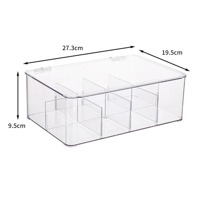 Onsin Acrylic Stackable Tea Bag Organizer Storage Bin with Lid for Kitchen Cabinets Container Holds Beverage Bag