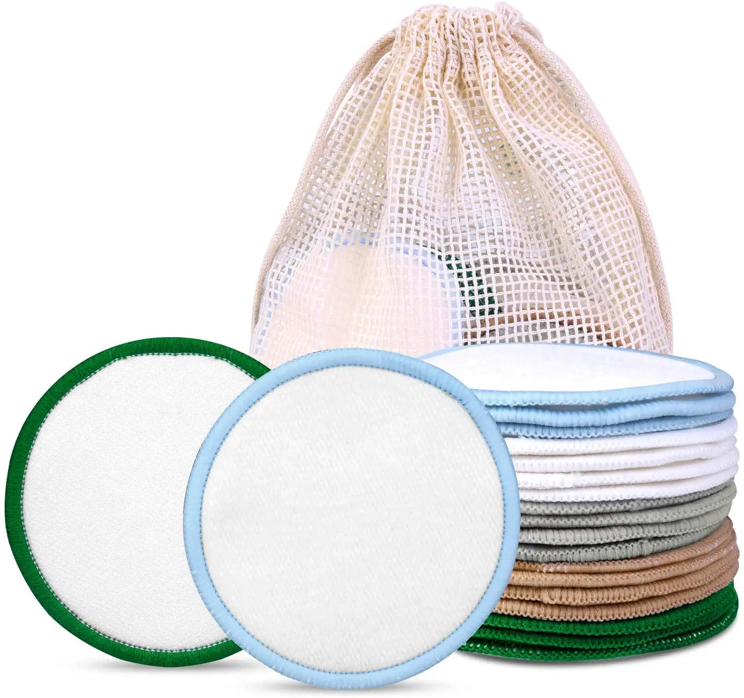Cotton Rounds Reusable Bamboo Makeup Remover Pads for face ,Reusable Facial Pads Reusable Facial Cotton Rounds pads with Logo