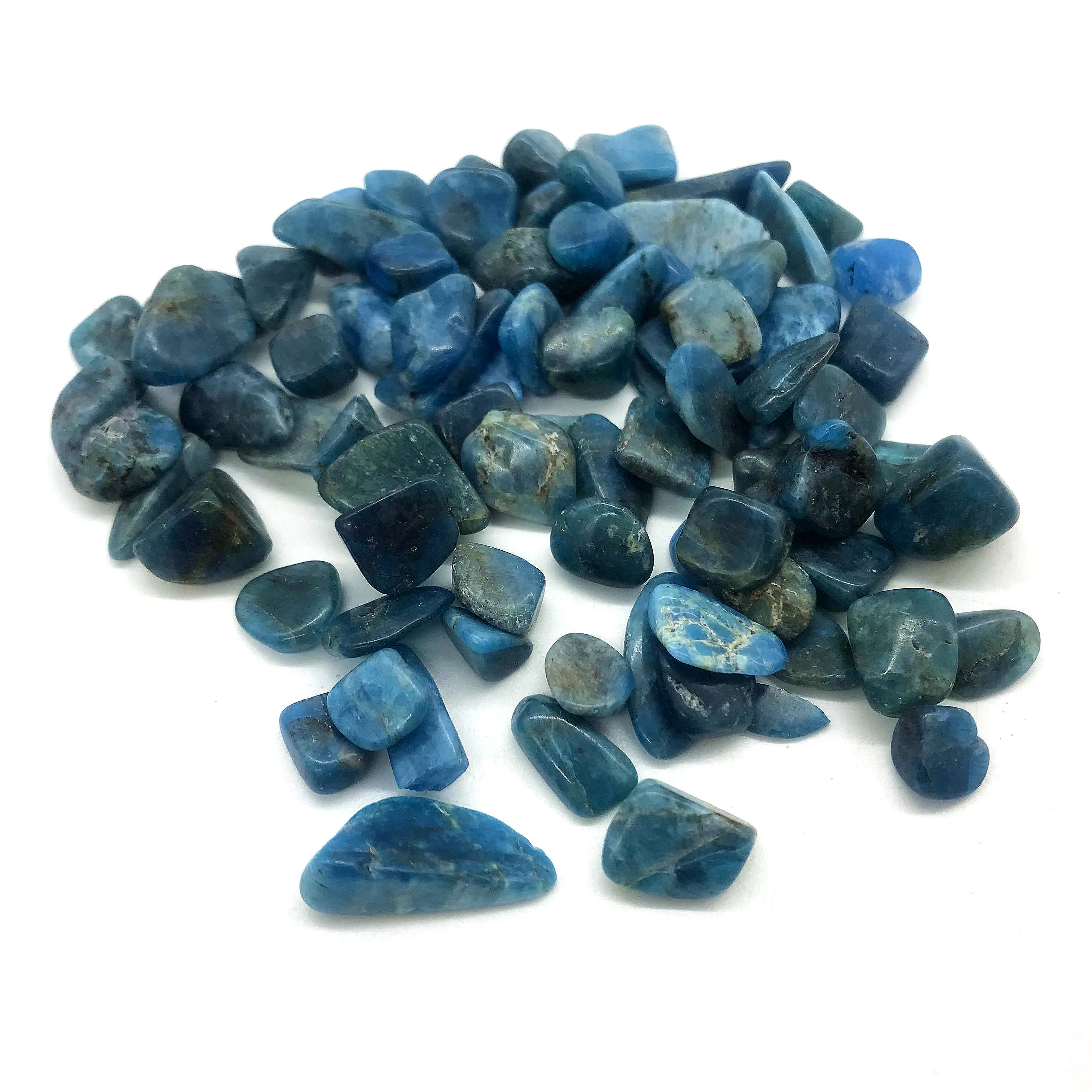 Wholesale natural blue apatite tumbled stones gemstone crushed stone crystal chips for home decor