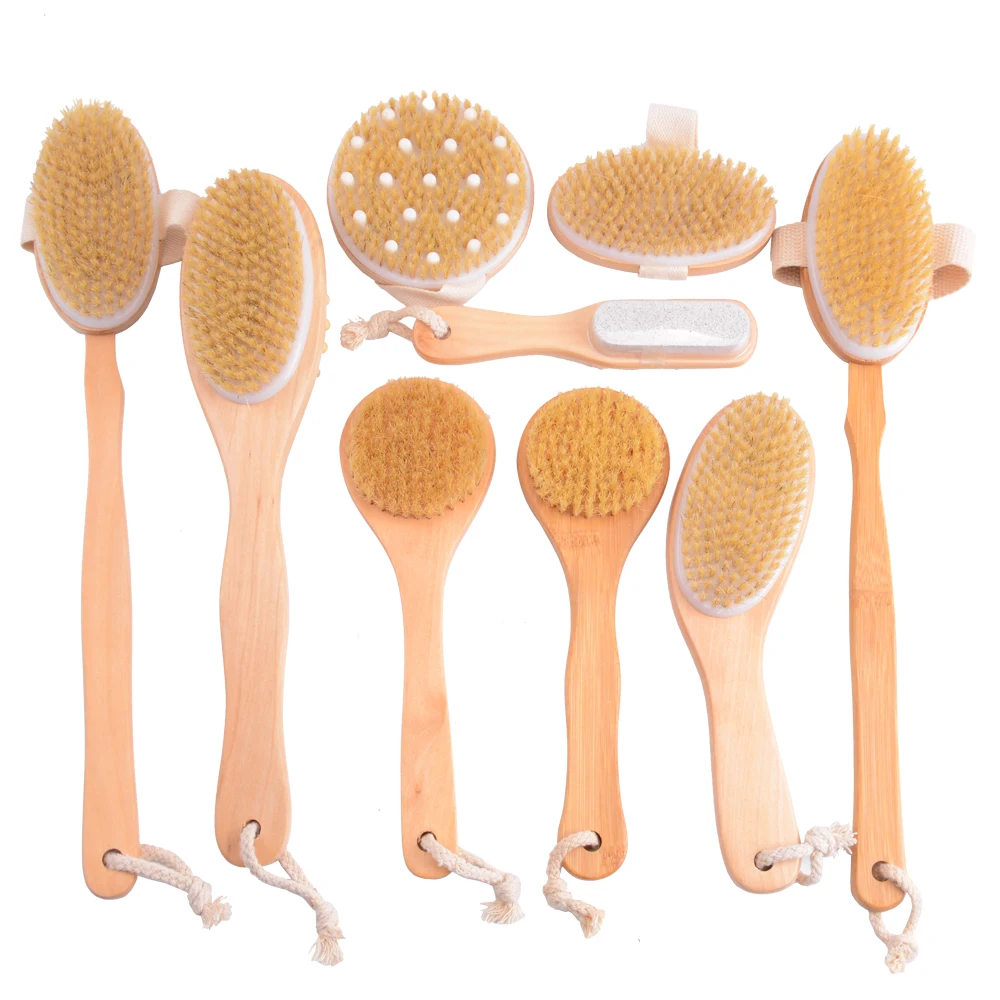 exfoliating bath brush set bath brush wooden body wash brush