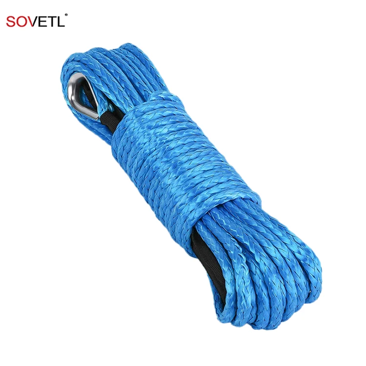 12 strands 8mm 10mm 12mm blue super tensile ATV UTV Synthetic winch rope