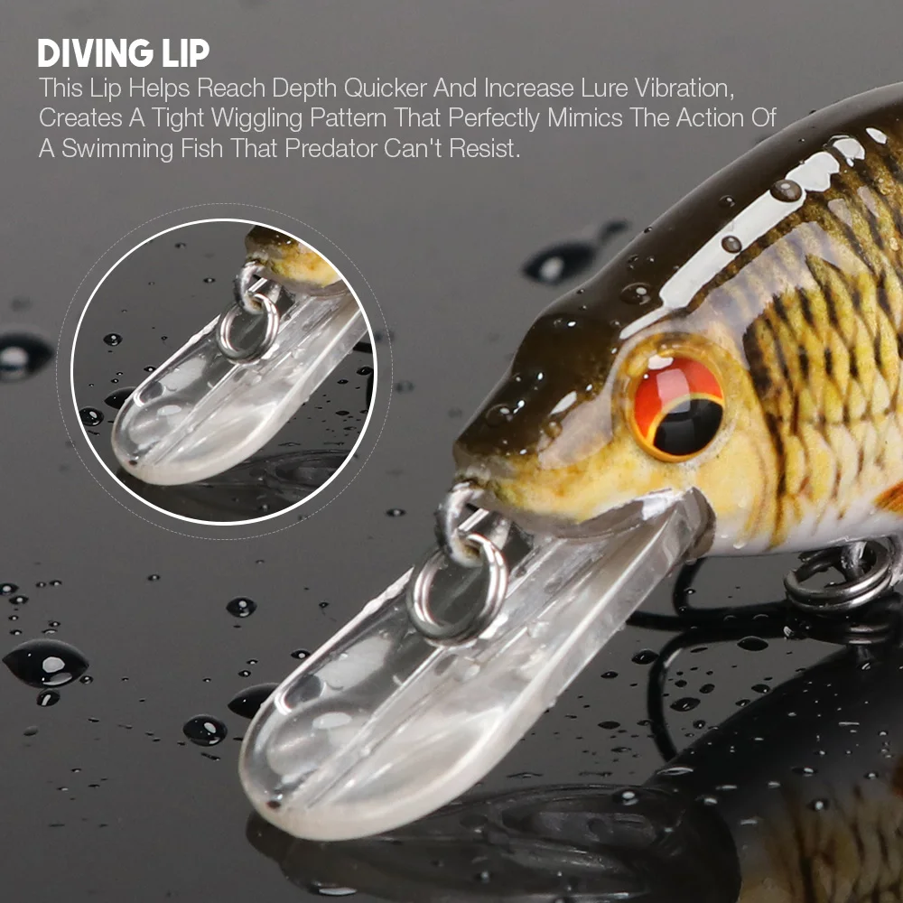 VTAVTA 5cm 7cm 9cm lifelike bass artificial lures fish hard crank baits fishing lures minnow