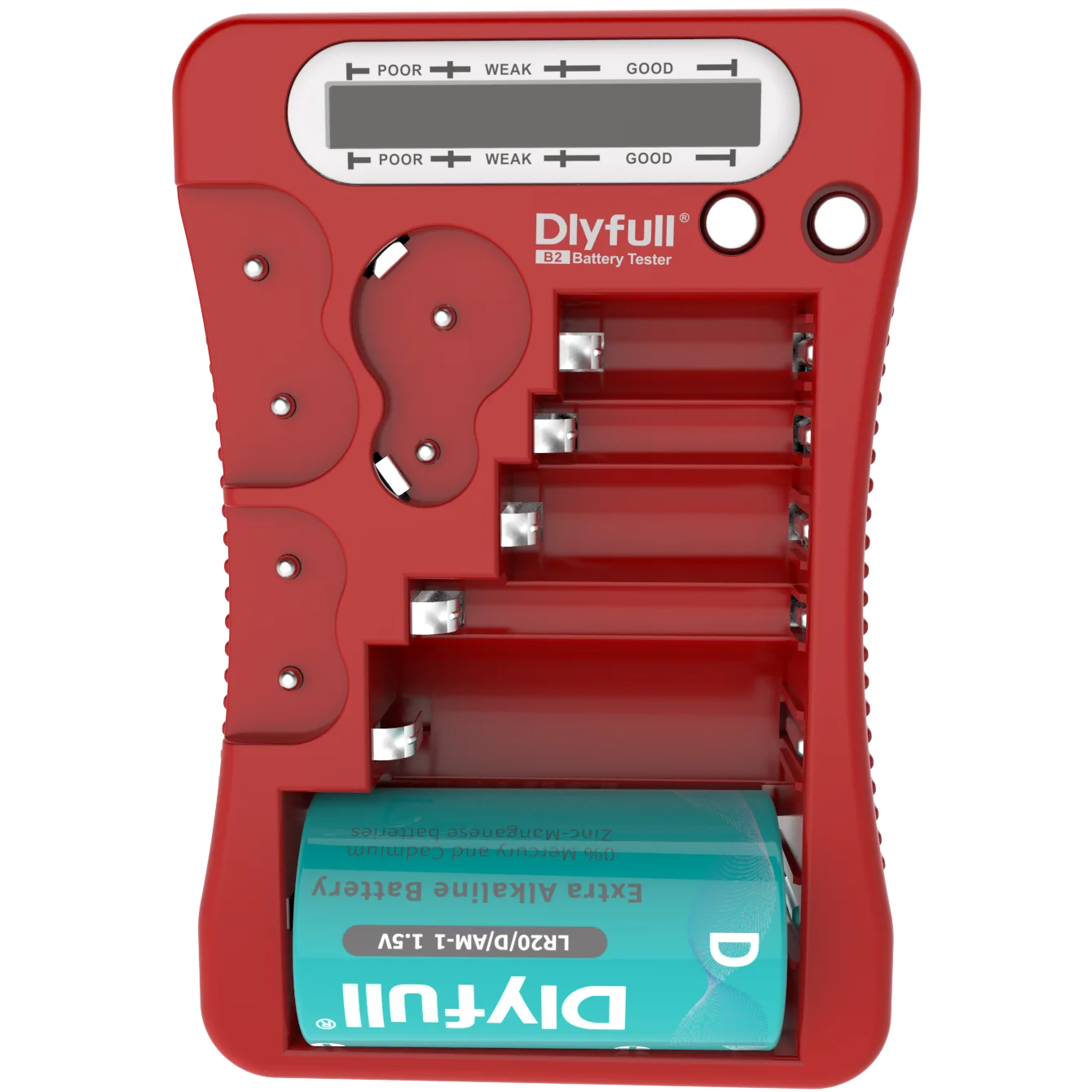 DLYFULL B2 UNIVERSAL BATTERY TESTER FOR 1.5V 3V 6V 9V RECHARGEABLE BATTERIES