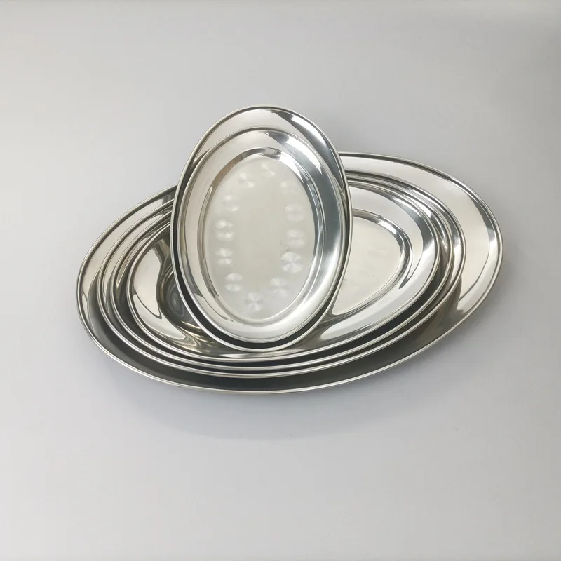 22 26 30  32 35 40cm Oval tray plated serving dishes hotel supplies bbq charger dishes plates set