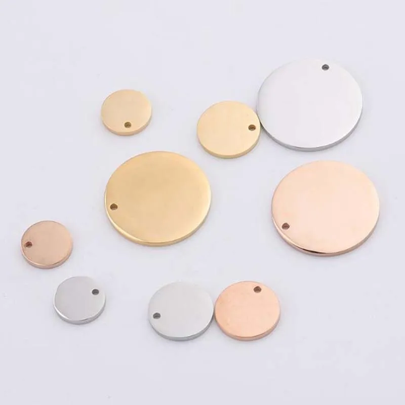 Custom Made Stainless Steel Jewelry Logo Charms Engraved Brand Name Metal Charm for Jewelry Making