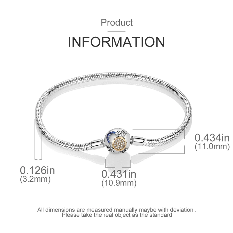 Custom Fashion 925Jewelry 3Mm Snake Chain 16-22Cm Charm Bracelets & Bangles Beads Fits Bracelets For Women