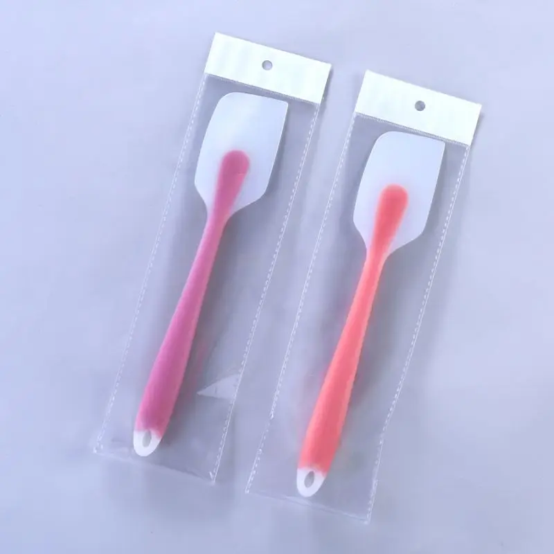 Professional made different colors whipping cream scraper 28cm environmental half-transparent baking silicone spatula