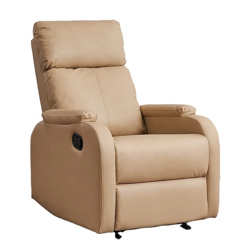 Modern minimalist design pumpkin yellow PU leather single person manual function home office recliner chair