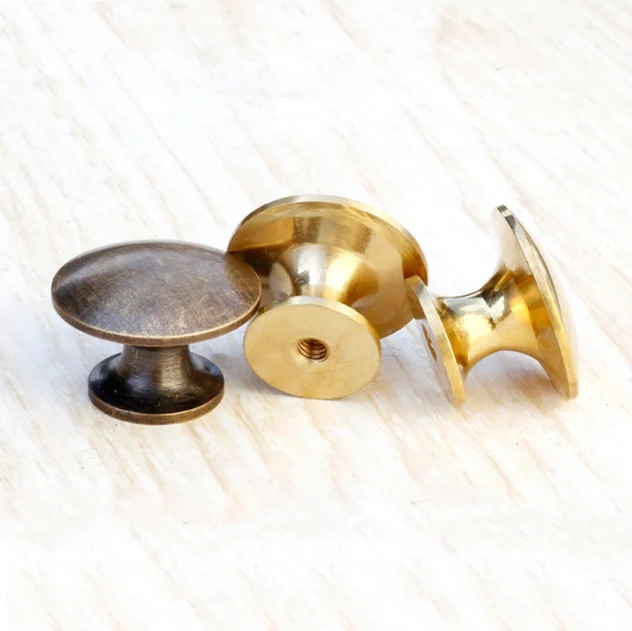 Zhuoqi pure brass wardrobe door copper handle furniture drawer bronze cabinet Nordic single hole brass handle